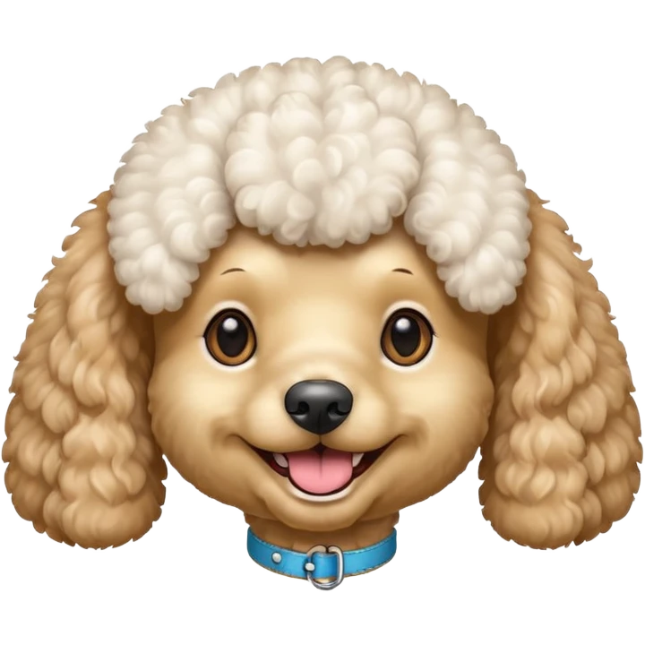 Make me a poodle dog with a smile with brackets  emoji