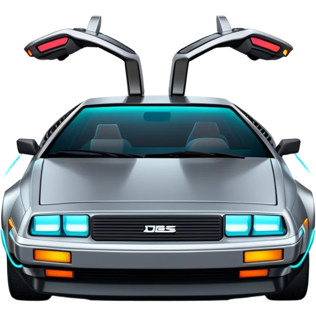 futuristic DeLorean car with glowing Tron-inspired lines emoji