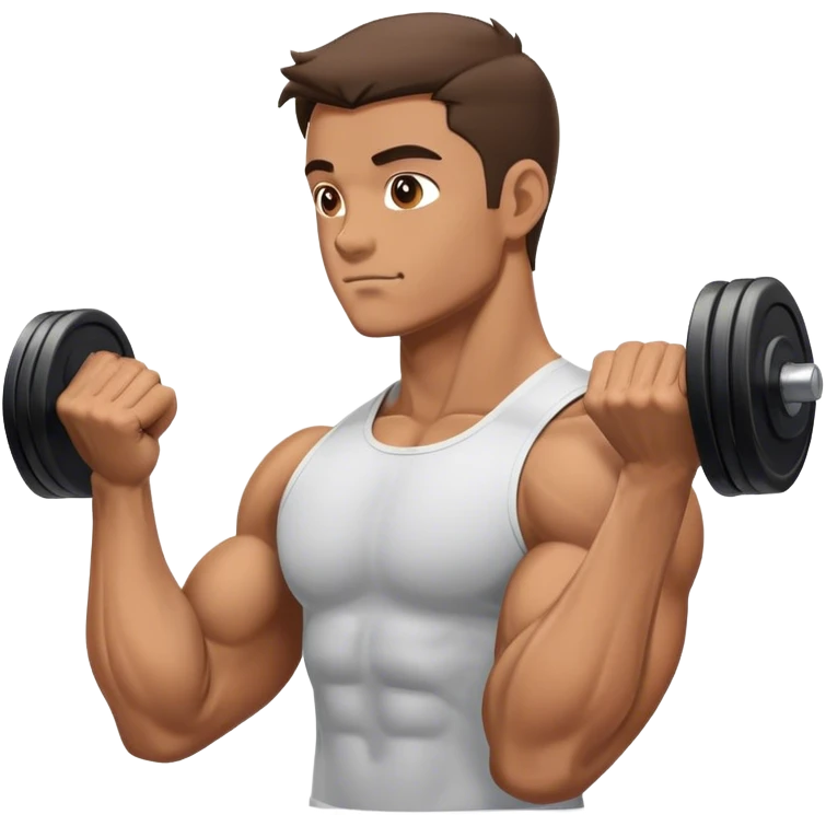 side view guy doing bicep-curls palms-facing-up emoji