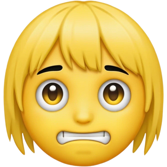 class is yellow emoji face, with emo bangs and facial piercings emoji