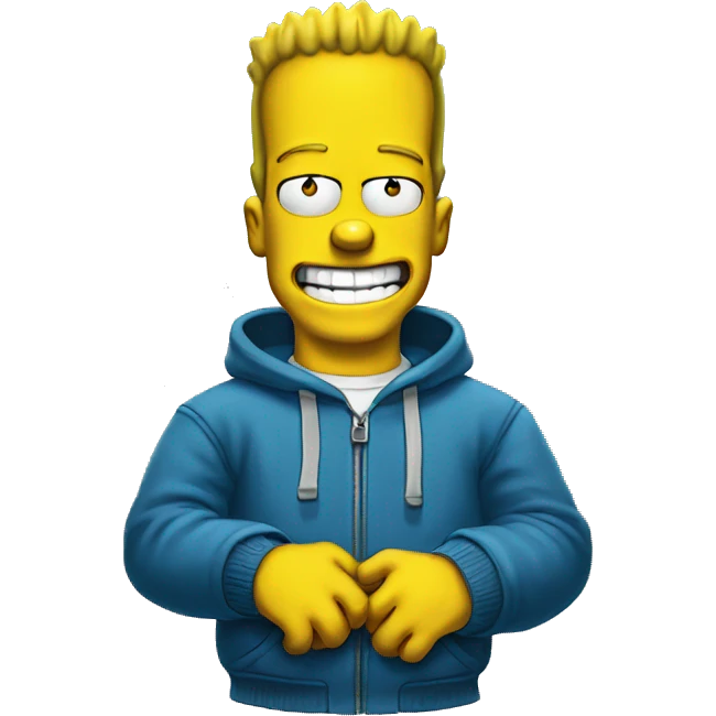 bart simpsons as a kid from the tv series "the simpsons" smiling emoji