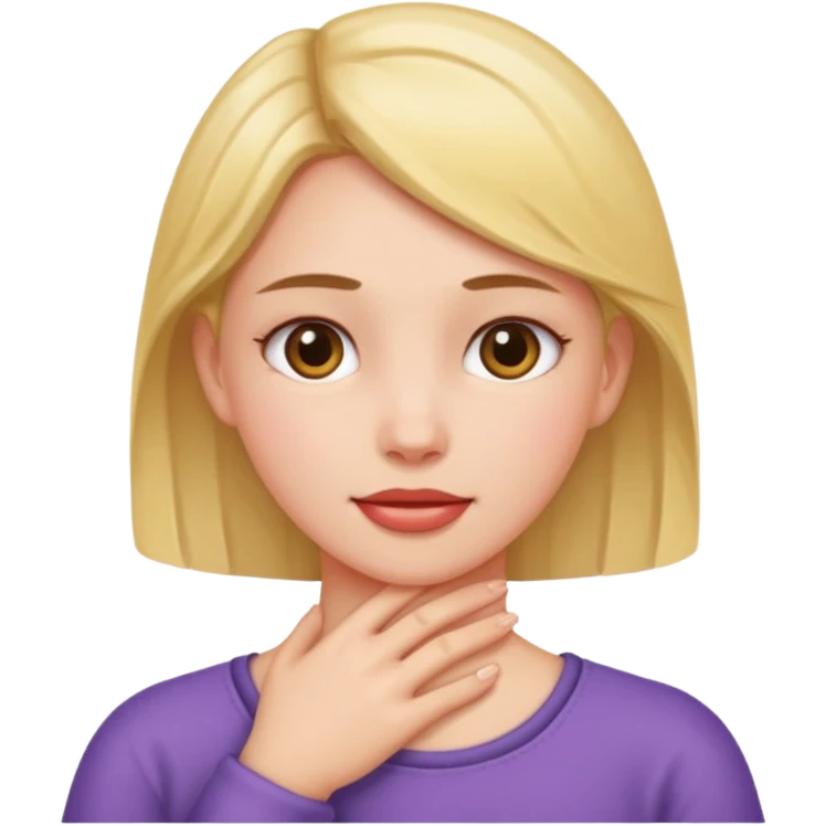 girl holding neck emoji