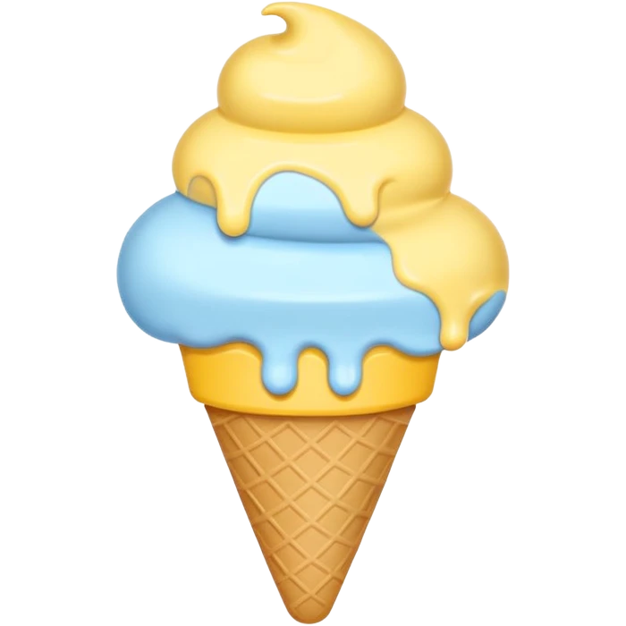 Ice cream emoji, pastel blue & yellow palette
Flat vector, minimal, cute emoji style emoji