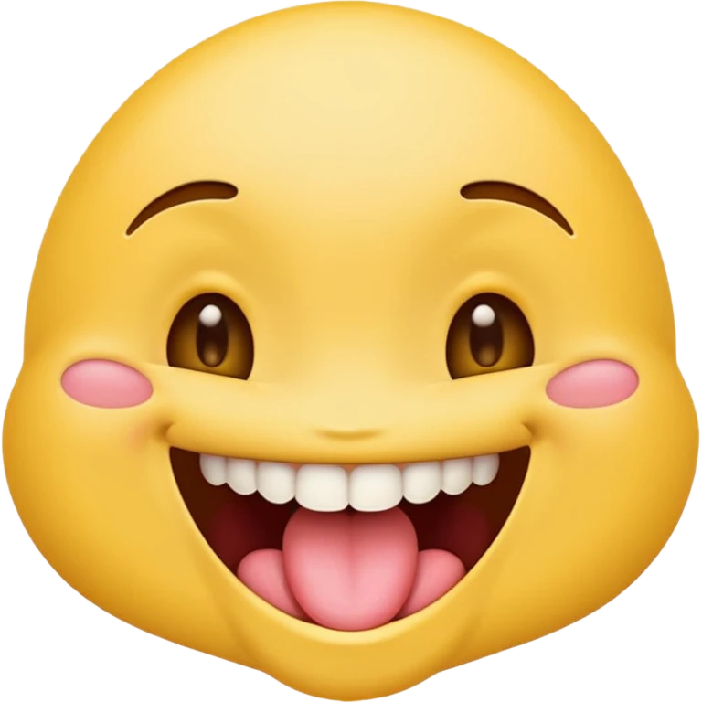 flirty emoji with tounge touching top teeth emoji