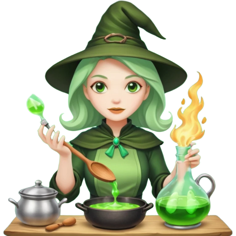 green witch cooking potion emoji