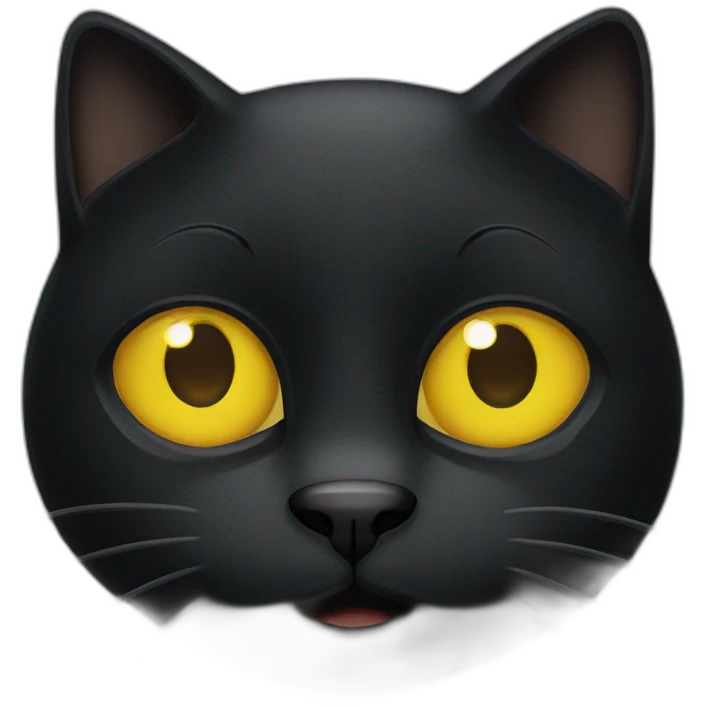 Black cat with yellow eyes emoji