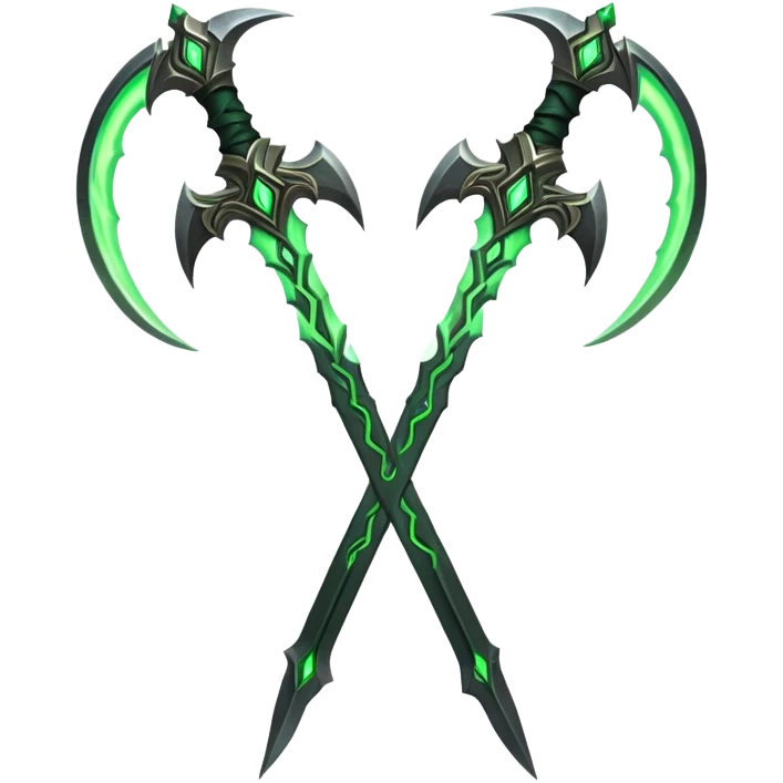 World of Warcraft warglaives weapon, curved blades like Illidan's weapons emoji