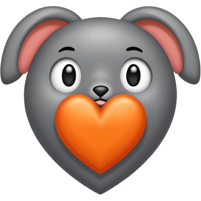 due foche innamorate con il cuore arancione  emoji