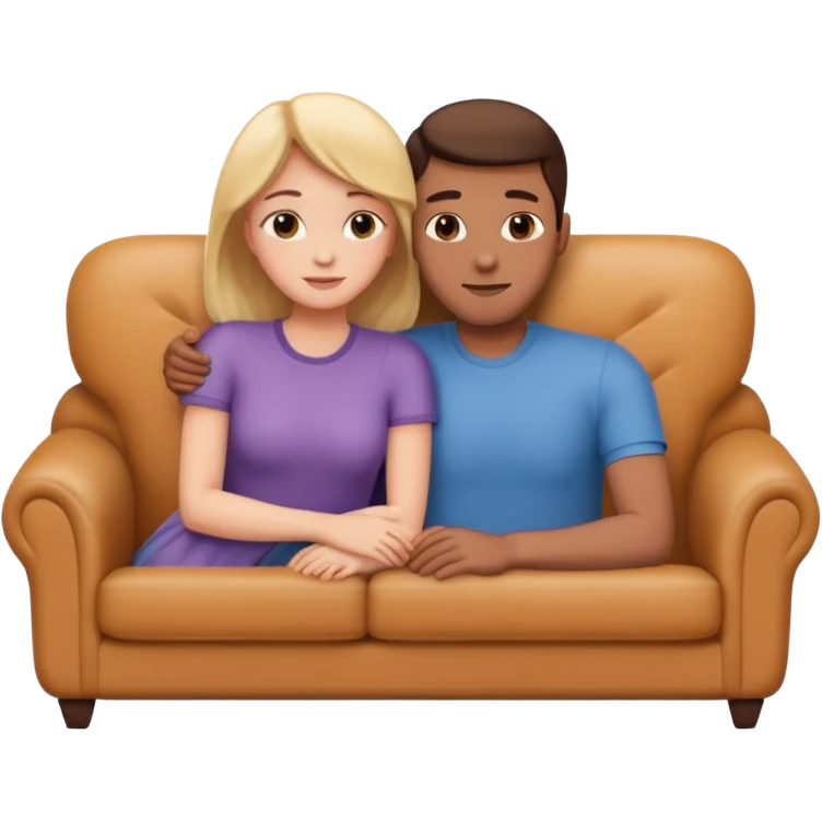 Couple cuddling on couch naked emoji