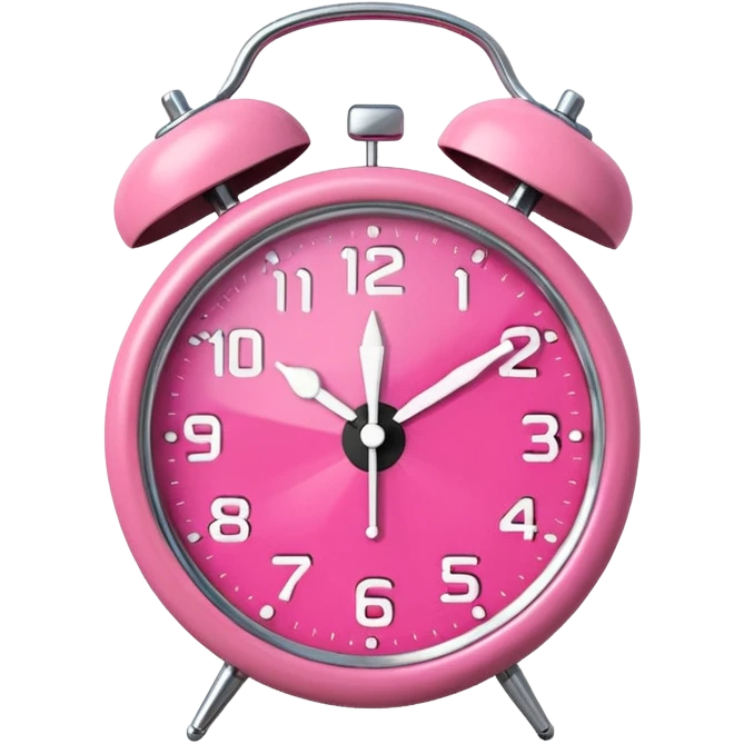 Pink alarm clock emoji