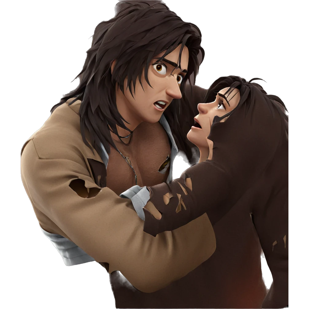 intense gaze in torn clothes emoji