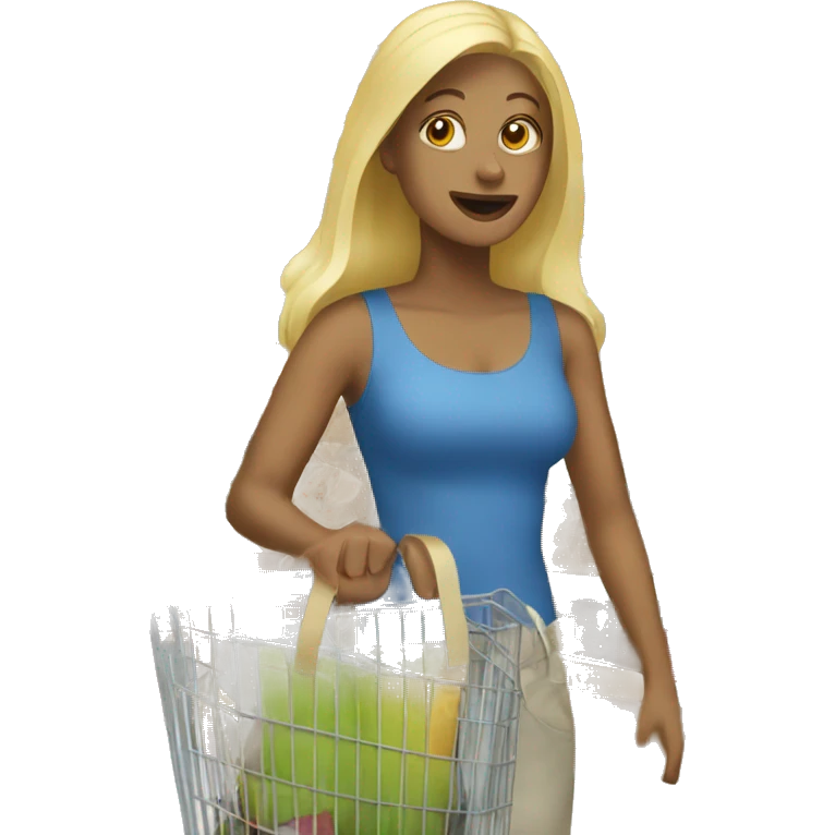 white woman buying shopping emoji