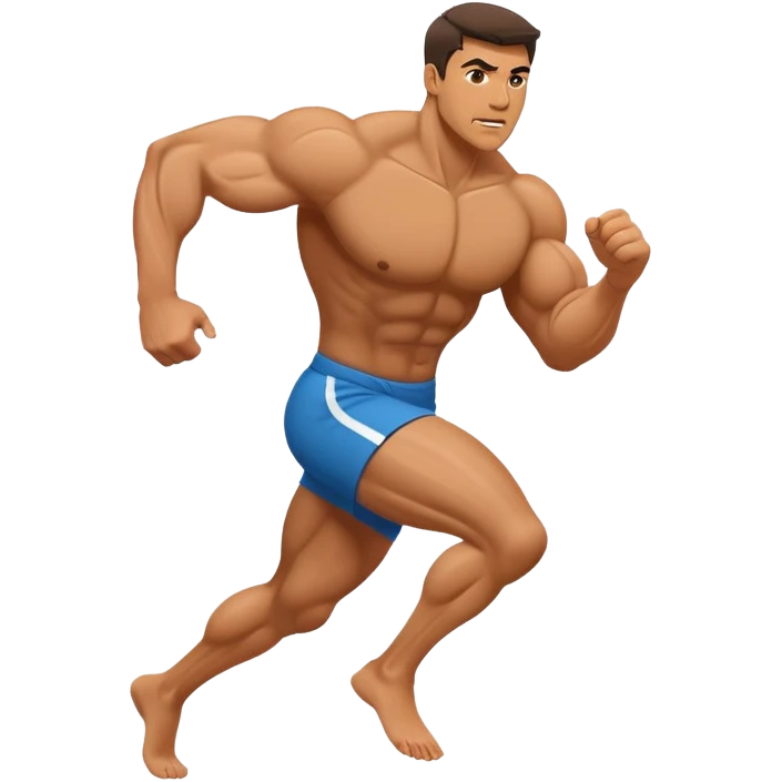 a muscular man running from his wife emoji