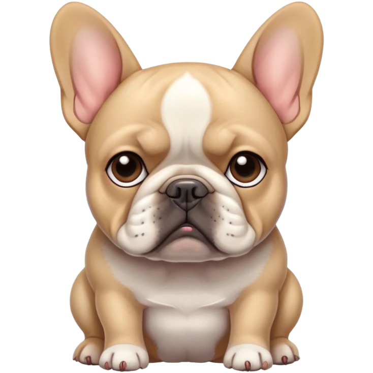 french bulldog, sad emoji