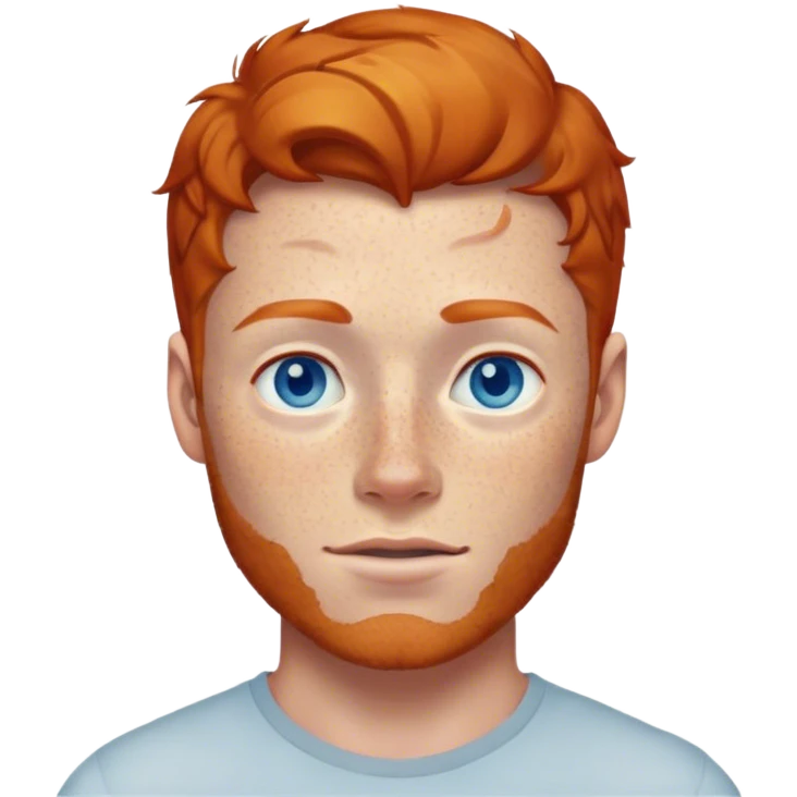 Handsome ginger man with freckles and blue eyes  emoji