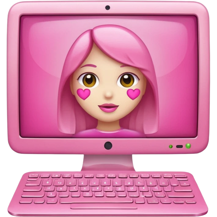 make a computer with very girly pink tones emoji