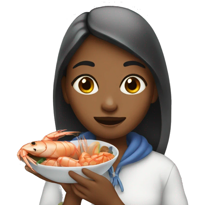 girl eating seafood emoji