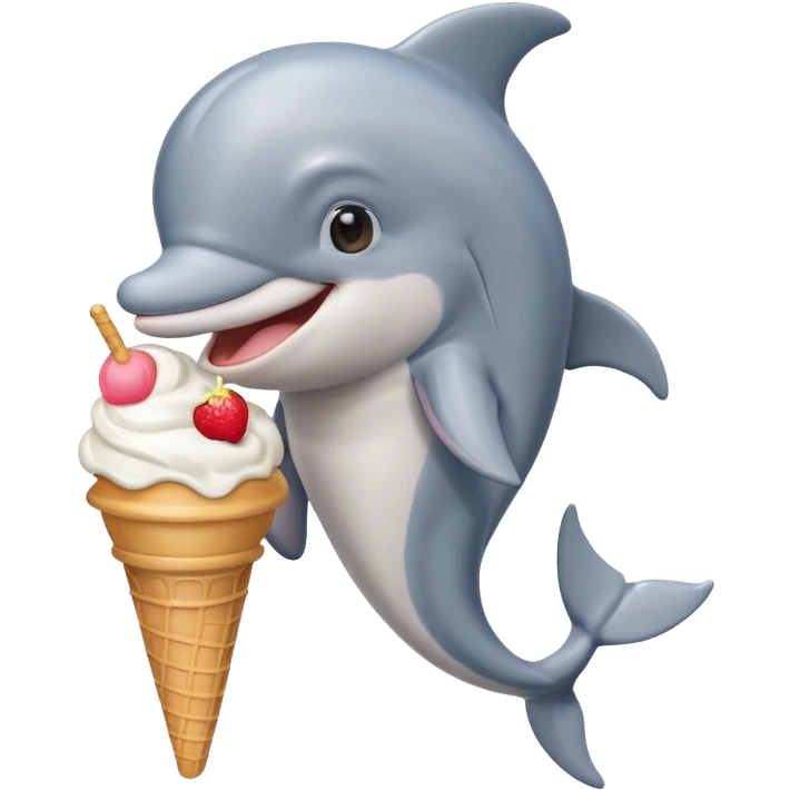 Dolphin with a icecream emoji