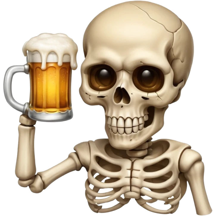 skull drinking beer emoji