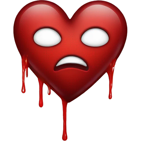 Heart with blood emoji