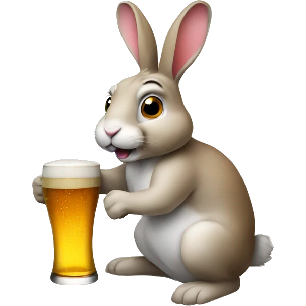 rabbit with beer emoji