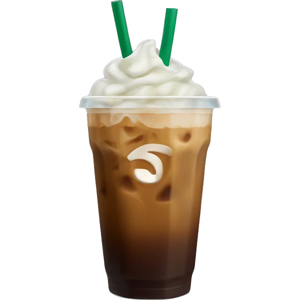 Starbuck ice coffee with ice cubes emoji