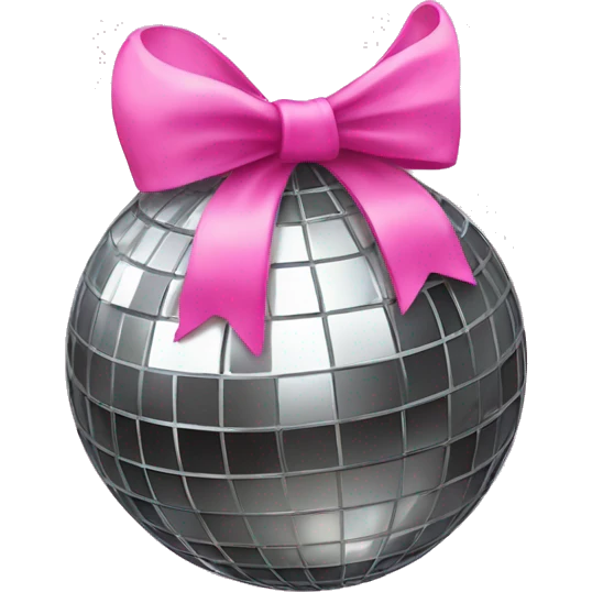 Disco ball with pink bow emoji
