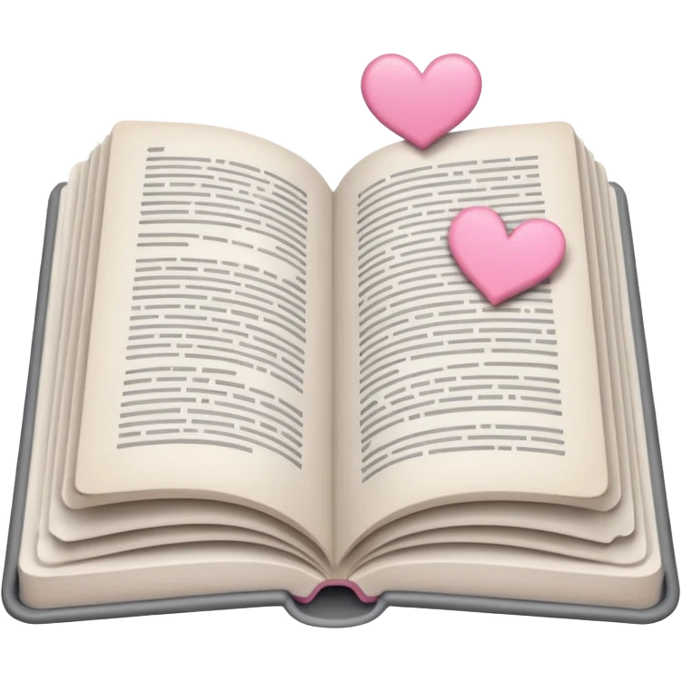 Gray Open book in a girly style emoji