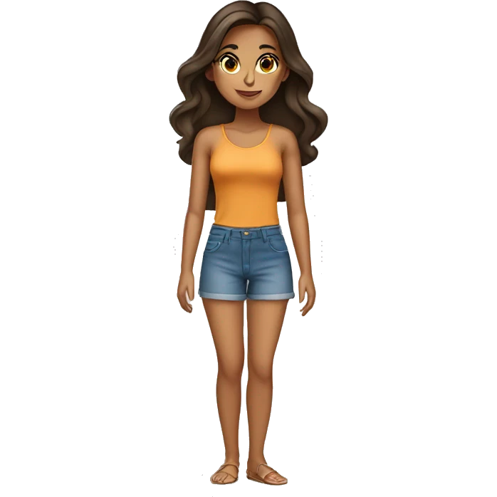 Tanned brunette girl emoji