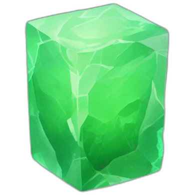 the case in the middle of the green stone glows emoji