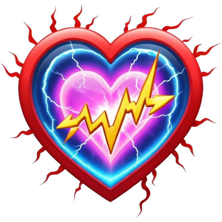 plasma lightning heart shaped emoji