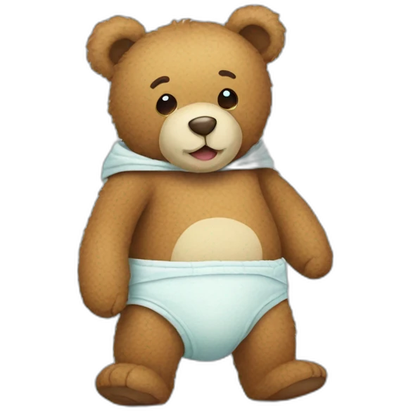 teddy bear in a diaper emoji
