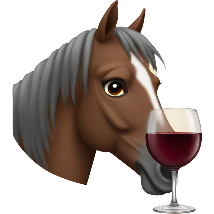 horse drinking red wine emoji