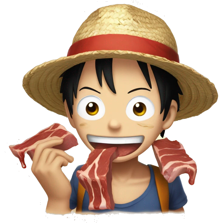 Luffy eat meat emoji