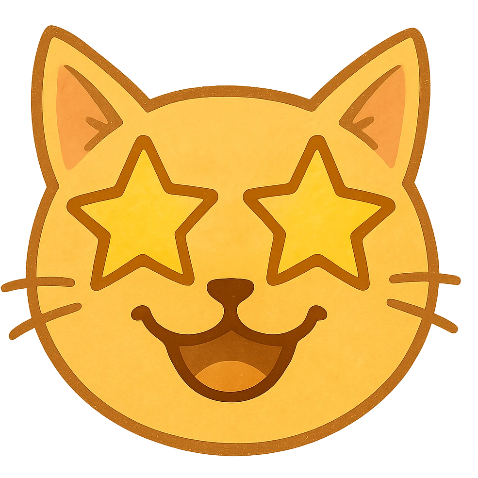 Cat with star eyes emoji