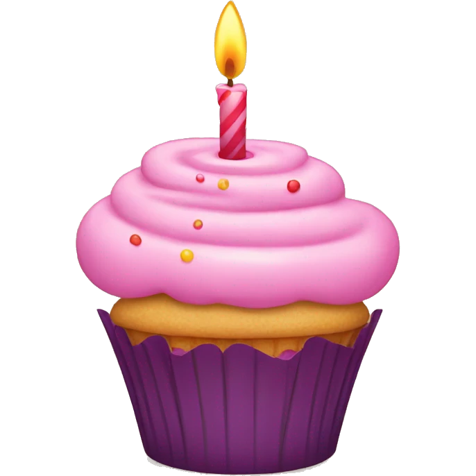 Cupcake with candle birthday emoji