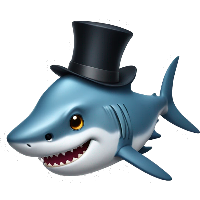 Shark with top hat emoji