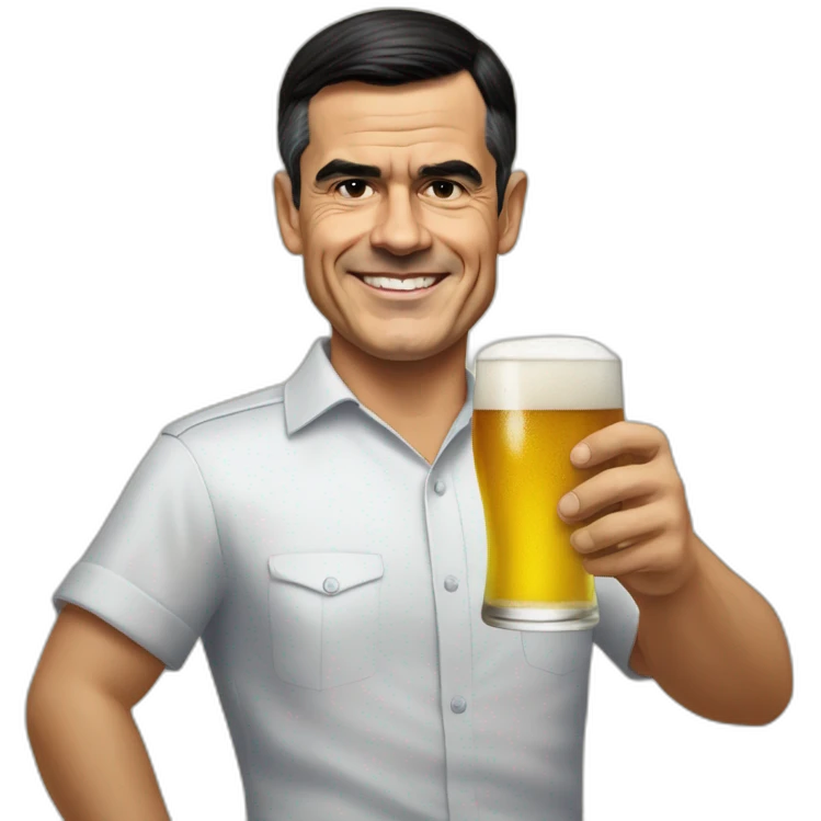 Pedro Sánchez en región de Murcia con cerveza  emoji
