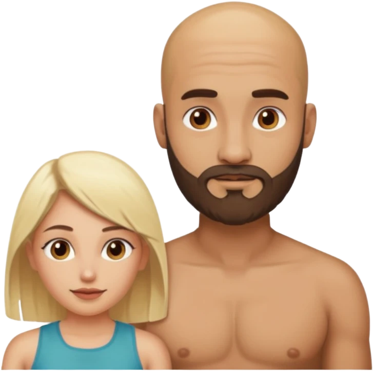 Fully Naked Indian bald man with a beard sucking breast of naked blonde fit woman emoji