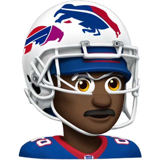 Kc chief wearing a Buffalo Bills helmet  emoji