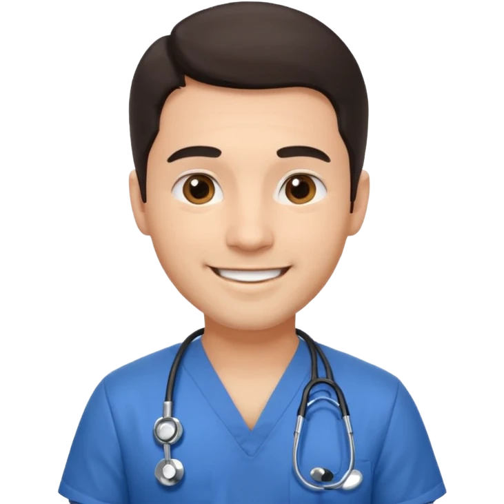 male nurse with dark hair emoji
