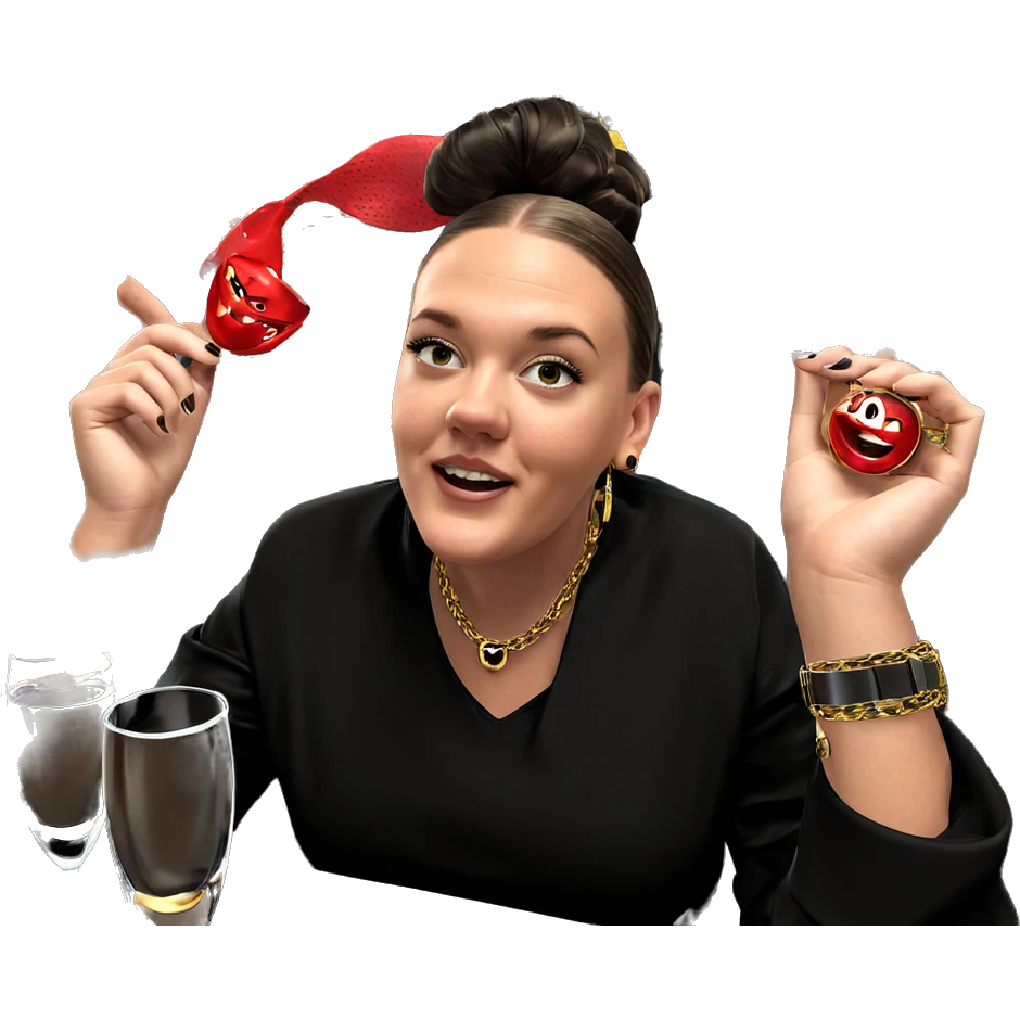 jewelry and drink at bar emoji