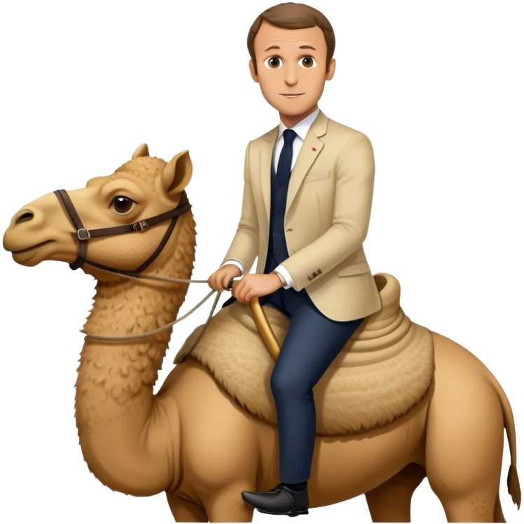 Emmanuel macron sur un dromadaire emoji