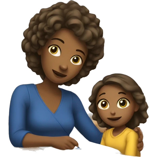 Student mom with 5 years old daughter  emoji