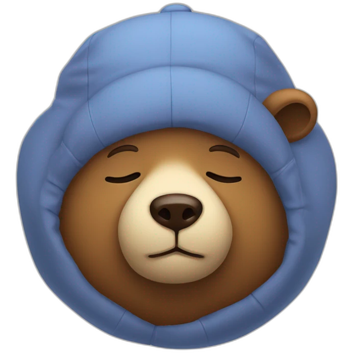 Sleepy Bear with sleeping cap on emoji