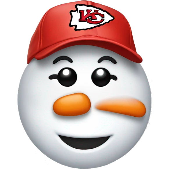 Snowman wearing chiefs ball cap emoji