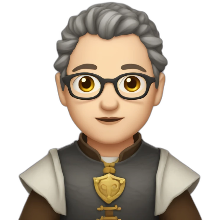 non-binary middle-aged dwarf cleric emoji
