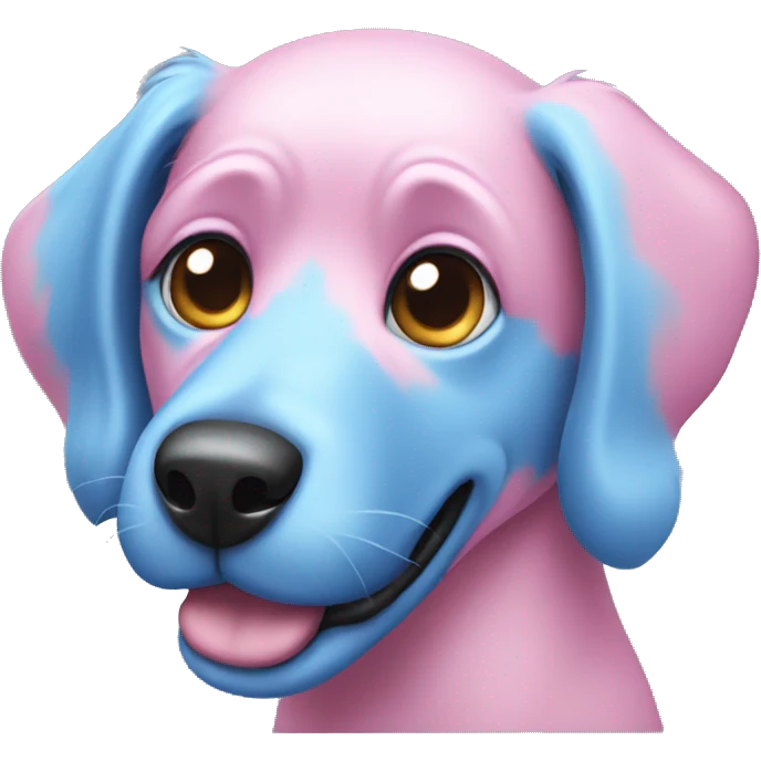 pink blue dog emoji