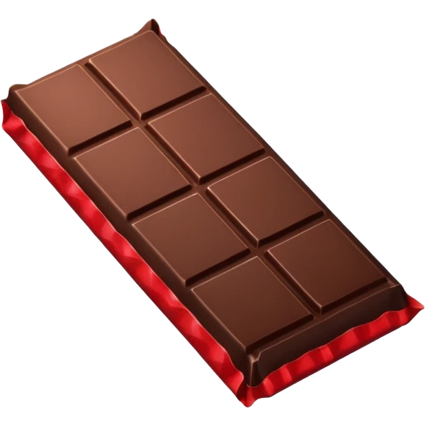 a chocolate bar with half red wrapped  emoji