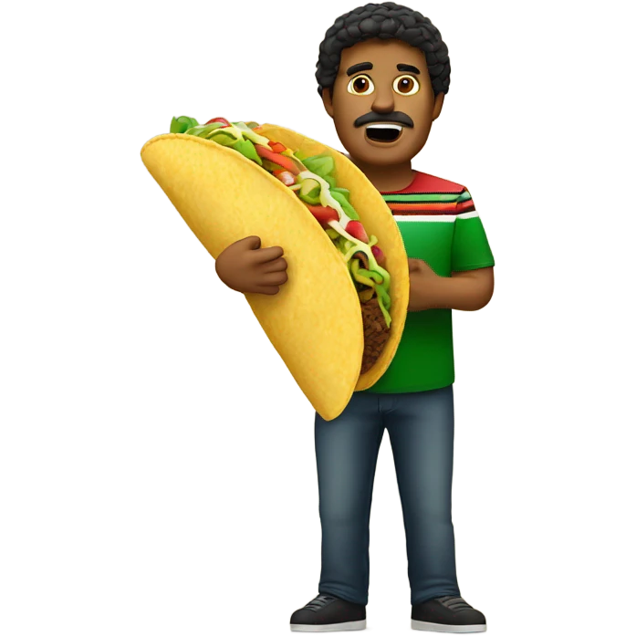 Big Mexican eating a taco emoji